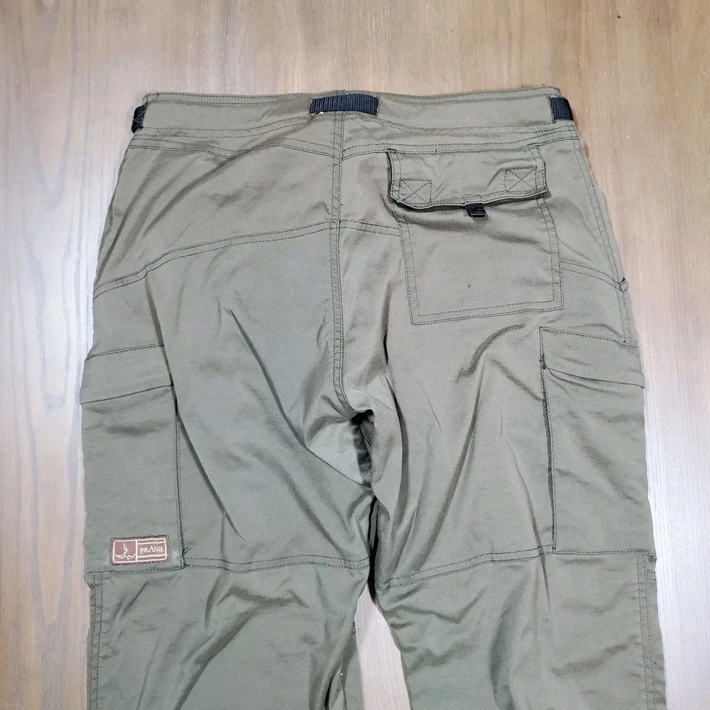PrAna Pants Men Small Breathe Belted‎ Brown Lightweight Zippered Cargo Pockets